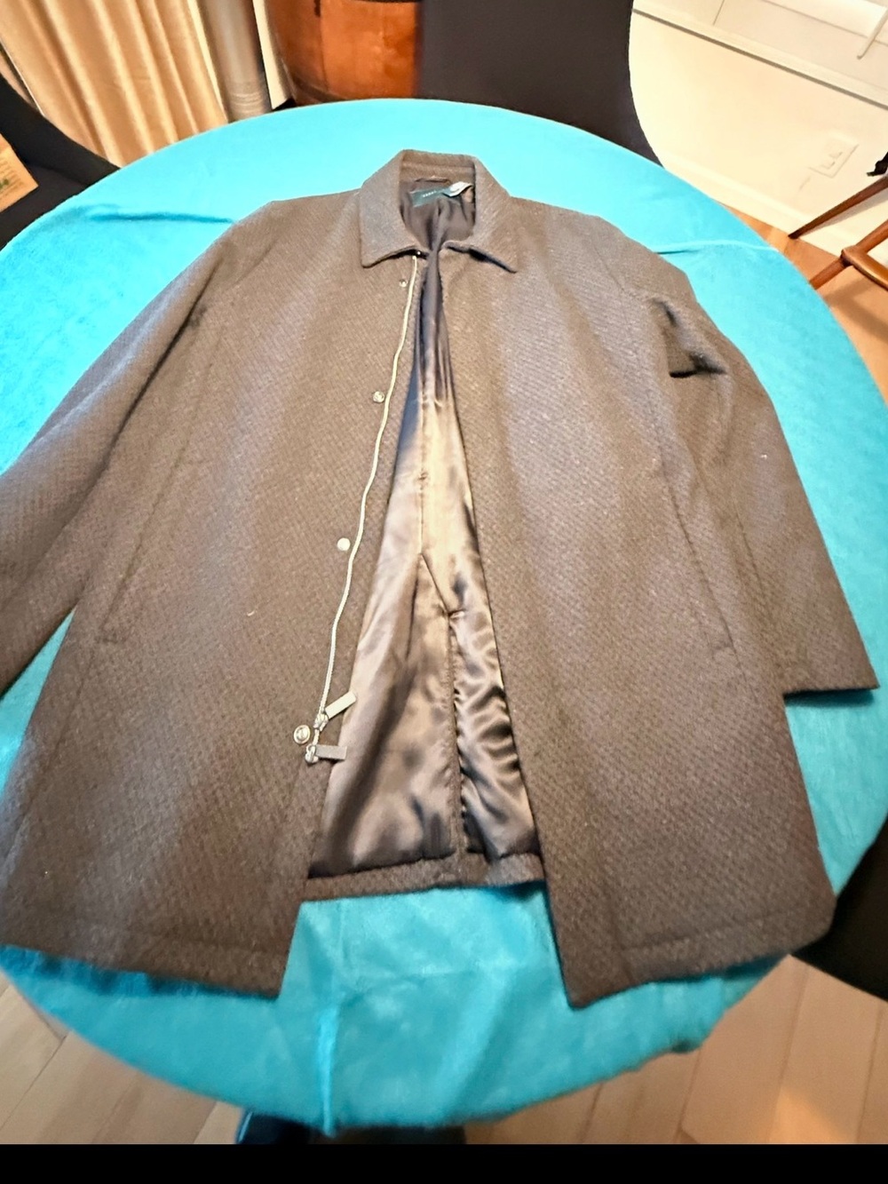 Perry Ellis Dark Gray Men's Wool Coat